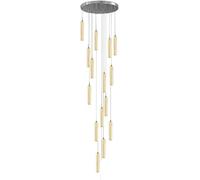 RuuXanthous Lustre à Bijoux, Lampe de Plafond en Cristal, Lustre d'escalier, 6 lumières, 36 W, Longue Suspension en Forme de Goutte d'eau, éclairage Moderne de Grande Taille, luminaire décorat