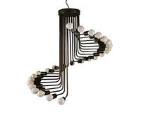 RuuXanthous Lustre à LED E27 en Spirale en métal Noir pour escaliers, éclairage réglable, 20/26 Lampes à Suspension (26 Lampes de 80 cm de diamètre).
