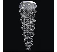 RuuXanthous Lustre Duplex Escalier Pendentif Luxe Cristal Suspension Lumière Simple et - Circulaire Spirale Salon Villa Long Plafonnier Éclairage Intérieur Ménager, Lustre Lustre