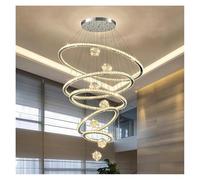 RuuXanthous Lustre en Cristal pour décoration d'intérieur Moderne, Suspension d'escalier, luminaire de Salon, éclairage intérieur (Anneau chromé 5)