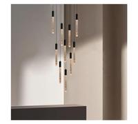 RuuXanthous Lustre léger, Lustre Moderne utilisé dans Le Salon, la Cuisine, Le Restaurant, Le loft, Le Bar, la Villa, Lustre cylindrique en Acrylique à Bulles pour escalier (lumière Blanche, 2
