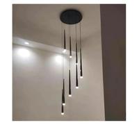 RuuXanthous Lustre, Lustre d'escalier Moderne, éclairage Nordique de Luxe, Lampes de Plafond Simples, Suspension à LED pour Le Salon, éclairage intérieur (9 têtes Noires)
