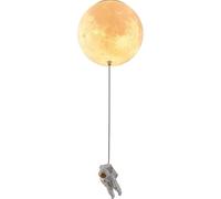 RuuXanthous Lustre pour Chambre d'enfant, luminaire de Plafond, Boule de Lait Blanche, Impression 3D, Lune, planète, Astronaute, pour Chambre de garçon, Chambre d'enfant, Salle de Bain, crèch