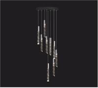 RuuXanthous Lustre Suspendu, Lustre en Cristal Moderne, Lustre LED K9 en Cristal, Lustre d'escalier Duplex, plafonnier de Salon, Lampe Suspendue de Luxe, lustres chandeli