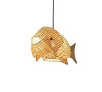 RuuXanthous Suspension en Bambou tressé, 1 Lampe, élégant Lustre en rotin tricoté à la Main, décoration Japonaise pour Cuisine, îlot de Chambre d'enfant, Lucky Star, Naturel, 65 cm
