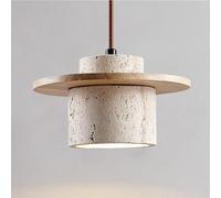RuuXanthous Suspension en béton pour Salle à Manger et îlot de Cuisine, plafonnier Nordique Moderne, Abat-Jour en Pierre Naturelle (Naturel, 20 x 12 cm, Beige)