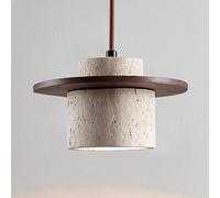 RuuXanthous Suspension en béton pour Salle à Manger et îlot de Cuisine, plafonnier Nordique Moderne, Noyer (20 x 12 cm, 800 lumens)