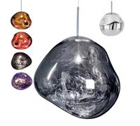 RuuXanthous Suspension en Verre irrégulier à LED, Suspension Moderne en Forme de Globe de Lave, avec Cordon de Suspension réglable de 150 cm, plafonnier pour décoration de café, A-28 cm