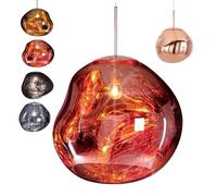 RuuXanthous Suspension en Verre irrégulier à LED, Suspension Moderne en Forme de Globe de Lave, avec Cordon de Suspension réglable de 150 cm, plafonnier pour décoration de café, C-50 cm