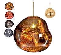 RuuXanthous Suspension en Verre irrégulier à LED, Suspension Moderne en Forme de Globe de Lave, avec Cordon de Suspension réglable de 150 cm, plafonnier pour décoration de café, B-28 cm