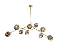 RuuXanthous Suspension réglable, Lustre Moderne Spoutnik 6 lumières E27, plafonnier Milieu du siècle pour Couloir, Bar, Cuisine, Salle à Manger - galvanoplastie Gris fumé 5 C'est si Gentil