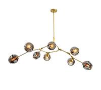 RuuXanthous Suspension réglable, Lustre Moderne Spoutnik 6 lumières E27, plafonnier Milieu du siècle pour Couloir, Bar, Cuisine, Salle à Manger - galvanoplastie Gris fumé 5 C'est si Gentil