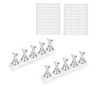 Ruvan 2 Pcs Support Magnétique Pour Faux Ongles, Presentoir À Ongles Capsules Avec Base Acrylique Argentée Et 100 Autocollants, Ensembles Présentoir D'art D'ongle, Idéal Pour La Pratique