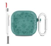 Ruvan Compatible with Airpods 4 Cases Cover avec Kit de Nettoyage, coque de protection complète en silicone avec porte-clés pour AirPods 4e, Témoin LED Visible, Recharge USB-C et Recharge sans Fil