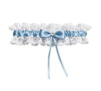 Ruvan Jarretière De Mariage Bleu, Jarretières En Dentelle Blanche Et Bleue Avec Ruban, Jarretière Arc De Jarretière, Accessoires De Mariage Nuptiale, Jarretière Femme, Cadeau Saint Valentin