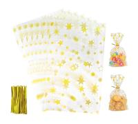 Ruvan Sachet Transparents Pour Biscuits, Sachet Pour Bonbon De Transparent, Sachets Transparents Pour Biscuits Avec Cravattes Tordues, Sacs De Cadeau Alimentaire Cellophane Pour Bonbons D'anniversaire