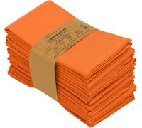 Ruvanti Lot de 12 Serviettes de Table en mélange de Coton Lavable, Doux, Durable, Absorbant, 45,7 x 45,7 cm, pour Thanksgiving, dîners d'halloween, Orange (Fall)