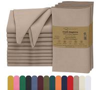Ruvanti Lot de 12 Serviettes de Table en Tissu 100% Coton, lavables, Douces et absorbantes, parfaites pour Mariage, Noël, Action de grâce, Taupe Clair - 45,7 x 45,7 cm