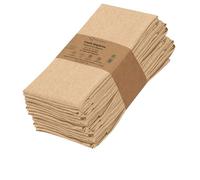 Ruvanti Lot de 12 Serviettes de Table en Tissu Doux, Confortable, réutilisable et Durable en Polycoton Chambray pour dîners, fêtes, Mariages - 45,7 x 45,7 cm - Miel