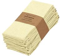 Ruvanti Lot de 12 serviettes de table réutilisables en polycoton lavables, douces et durables pour fêtes, Noël, Thanksgiving, mariages - 45,7 x 45,7 cm - Crème