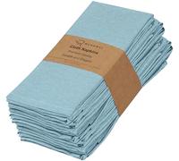 Ruvanti Lot de 12 serviettes en tissu lavables, douces et durables en polycoton pour fêtes, Action de grâces et mariages - 45,7 x 45,7 cm - Bleu layette