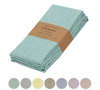 Ruvanti Lot de 6 serviettes de table réutilisables en polycoton lavables, douces et durables pour fêtes, Noël, Thanksgiving, mariages - 45,7 x 45,7 cm - Bleu sarcelle