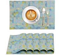 Ruvanti Napperons 100% Coton 33x48,3 cm, Ensemble de napperons pour table à manger, Lot de 6, Napperons modernes pour décor de table à manger, Linge de maison et de table, Napperon à café pour les