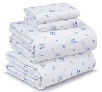Ruvanti Parure de lit 4 pièces Respirante et Durable, en 100% Percale de Coton, avec Bonnets Profonds de 40,6 cm, pour lit King Size, Motif Phulkari