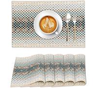 Ruvanti - Sets de Table 100% Coton, 33,02 x 48,3 cm, Lot de 6 Sets de Table Modernes pour décoration de Table à Manger, Cuisine et nappes, Tapis de café pour dîner de Noël