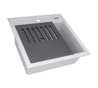 Ruvati epiCube RVG1620WH Évier de préparation en granit et quartz composite Blanc mat 50,8 cm