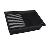Ruvati RVG1306BK Évier de cuisine encastrable en granit quartz composite Noir mat 83,8 cm