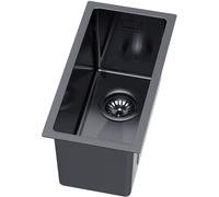 Ruvetti Stelio évier en acier inoxydable avec siphon 44x22 cm graphite 5001S_MINI_PVD_GRF_P