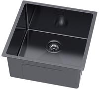 Ruvetti Stelio évier en acier inoxydable avec siphon 44x44 cm graphite 5001S_PVD_GRF50_P