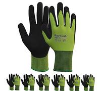 Ruvigrab - Gant de travail en latex Sandy | Gants anti-glissement | Gants de jardinage | Gants pour l'industrie, la construction, l'agriculture | Gant de travail homme et femme | 6 Paires | Taille 9