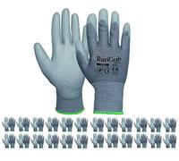 Ruvigrab - Gant de travail respirant en polyuréthane - Gant de jardinage - Gants pour l'industrie, la construction, l'agriculture ou l'usage général - Gant de travail homme et femme