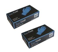 Ruvigrab Gants jetables en nitrile bleu, boîte de 100, certifiés selon EN374-5 EN374-1 produits chimiques, sans latex et sans poussière, taille M