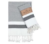 Ruvy Home Basics Lot de 2 essuie-Mains Turques en Coton pour Salle de Bain - 45,7 x 101,6 cm - Serviettes décoratives pour Cuisine, thé, Yoga, Visage, Salle de Sport - Noir