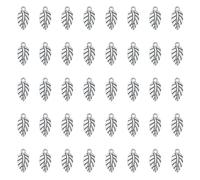 Ruwado Lot de 50 petits kits de fabrication de bijoux en forme de feuille en métal - 2 x 1 cm - Accessoires mignons et élégants pour bricolage, projet de décoration d'arbre de Noël, collier, bracelet,