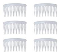 Ruwado Lot de 6 peignes à cheveux latéraux 15 dents - 8 x 4,5 cm - Petites épingles à cheveux torsadées de style français pour femme - Voile de mariée - Fournitures de cheveux fins, longs et bouclés