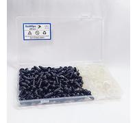 RuWfpz Yeux de Securite Amigurumi Crochet 10mm - 100pcs Yeux de Sécurité Poupée en Plastique Noir, Oeil Yeux pour Peluche Amigurumi, Bouton Yeux a Coudre Animaux