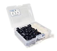 RuWfpz Yeux de Securite Amigurumi Crochet 16mm - 100pcs Yeux de Sécurité Poupée en Plastique Noir, Oeil Yeux pour Peluche Amigurumi, Bouton Yeux a Coudre Animaux