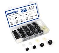 RuWfpz Yeux de Securite Amigurumi Crochet 18-30mm - 4 Tailles Yeux de Sécurité Poupée en Plastique Noir, Oeil Yeux pour Peluche Amigurumi, 80pcs Bouton Yeux a Coudre Animaux