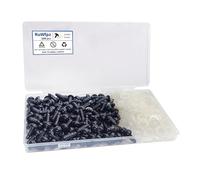 RuWfpz Yeux de Securite Amigurumi Crochet 8mm - 100pcs Yeux de Sécurité Poupée en Plastique Noir, Oeil Yeux pour Peluche Amigurumi, Bouton Yeux a Coudre Animaux