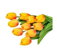RUWLFE 10pc Tulip Artificial Flowers Bouquet Real Touch PE Fake for Wedding Decoration Ceremony Decor Home Garden pour Accueil(Color6)