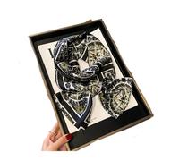 RUWLFE 1Pcs Spring Women Silk Feel Printed Design Scarf Shawl Long Small Scarves Ladies Headband Headscarve pour Femmes(Color 4)