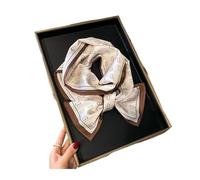 RUWLFE 1Pcs Spring Women Silk Feel Printed Design Scarf Shawl Long Small Scarves Ladies Headband Headscarve pour Femmes(Color 3)