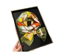 RUWLFE 1Pcs Spring Women Silk Feel Printed Design Scarf Shawl Long Small Scarves Ladies Headband Headscarve pour Femmes(Color 8)