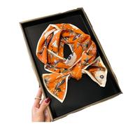 RUWLFE 1Pcs Spring Women Silk Feel Printed Design Scarf Shawl Long Small Scarves Ladies Headband Headscarve pour Femmes(Color 17)