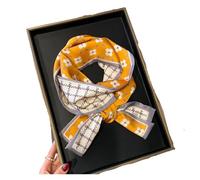 RUWLFE 1Pcs Spring Women Silk Feel Printed Design Scarf Shawl Long Small Scarves Ladies Headband Headscarve pour Femmes(Color 19)