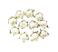 RUWLFE 20PCs Rose Artificial Flowers Head Silk Fake Wedding Marriage Decoration DIY Bride Wreath Bouquet pour Accueil(White)